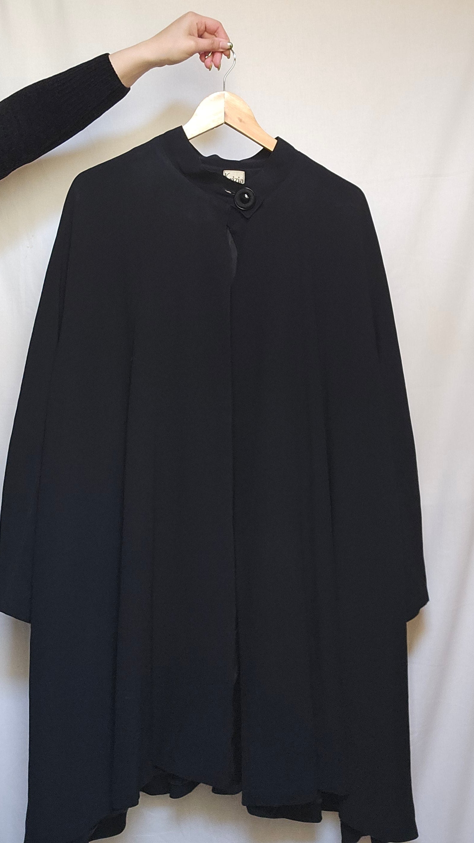 Krizia Black Cape Coat