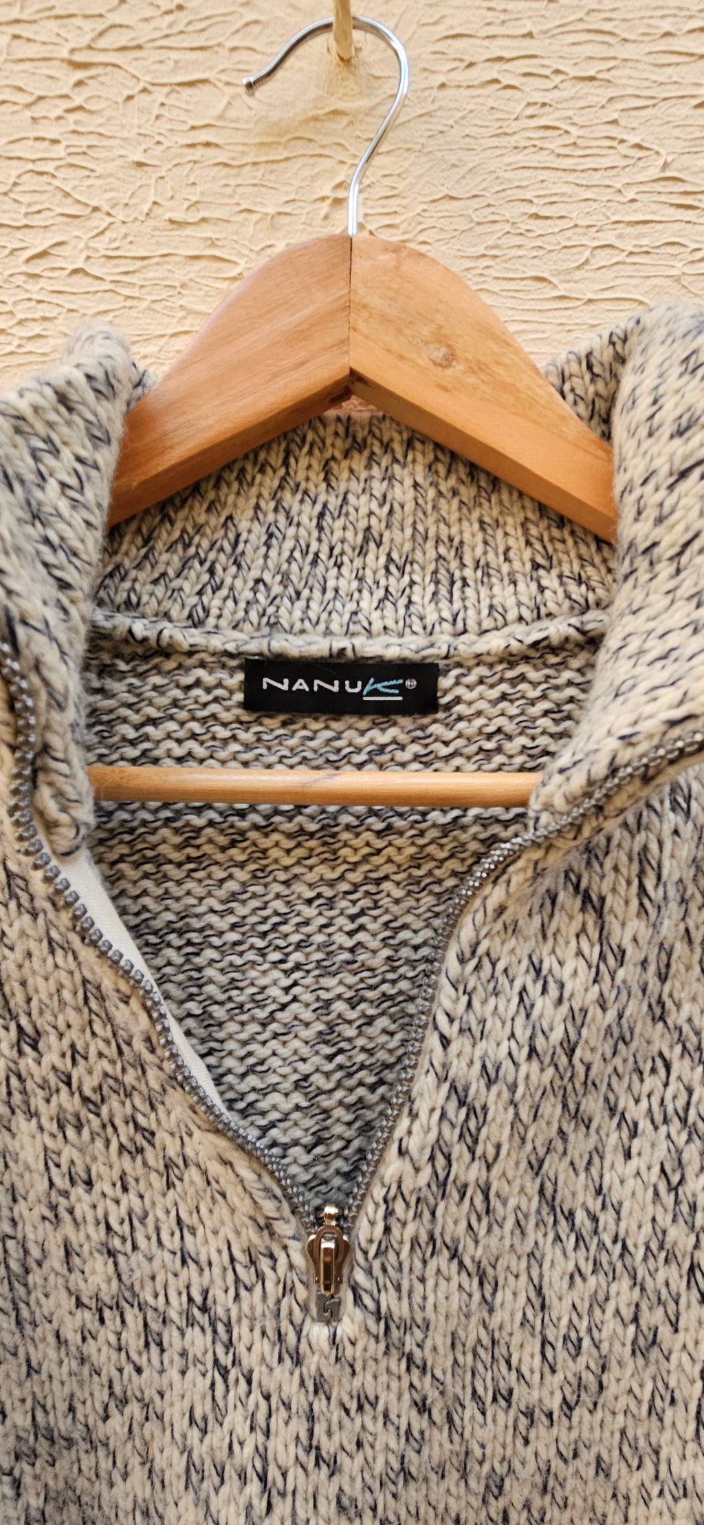 Grey Marled Zip-Up Hoodie