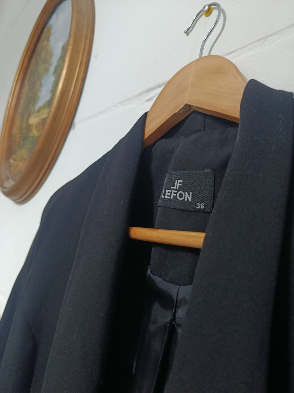 JF LEFON Black Double-Breasted Blazer