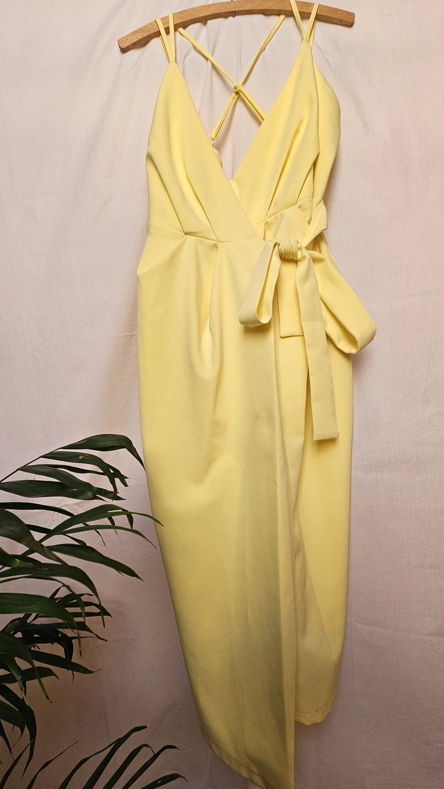 Yellow Wrap-over Dress