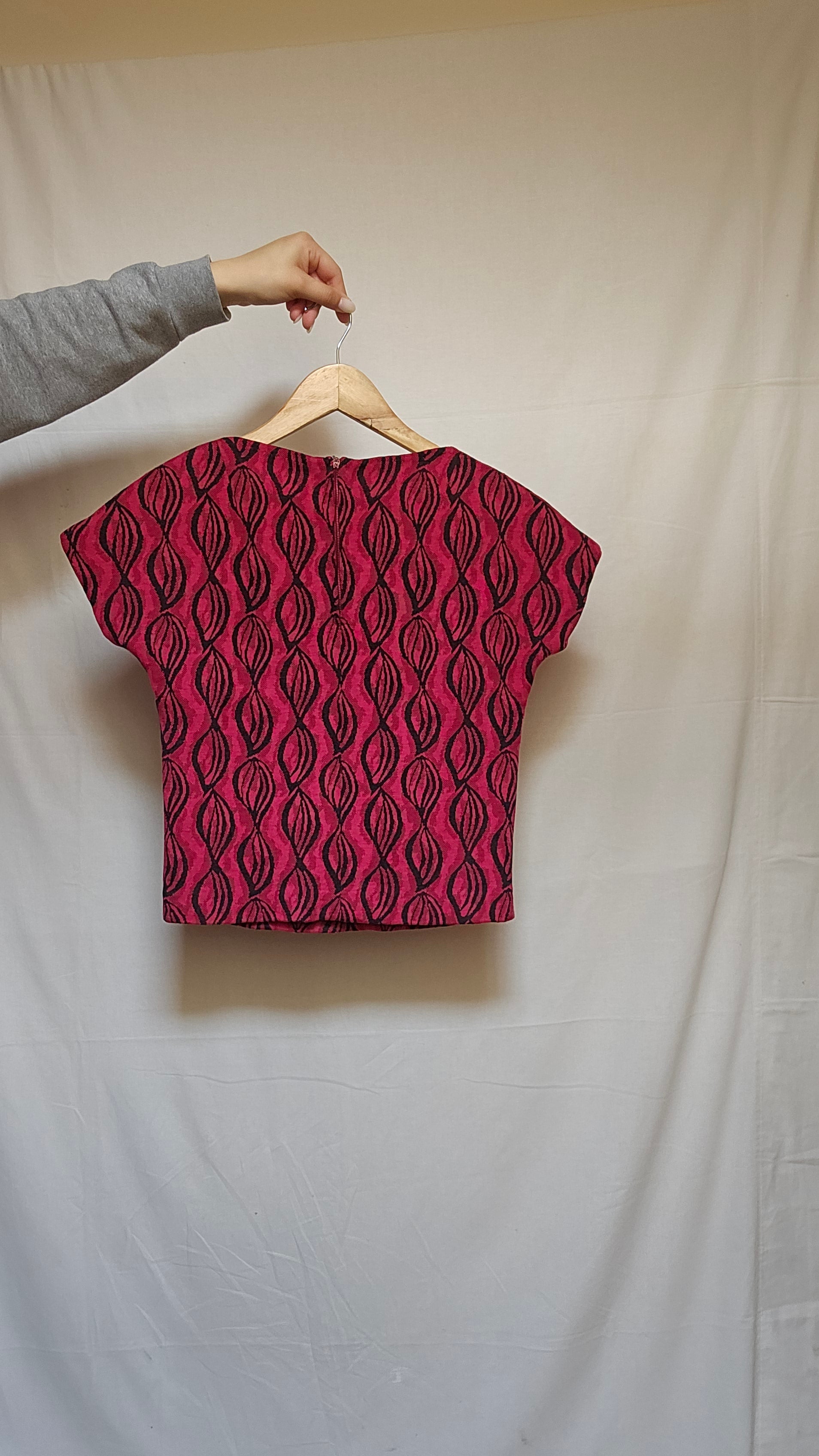 Crimson Wave Print Crop Top