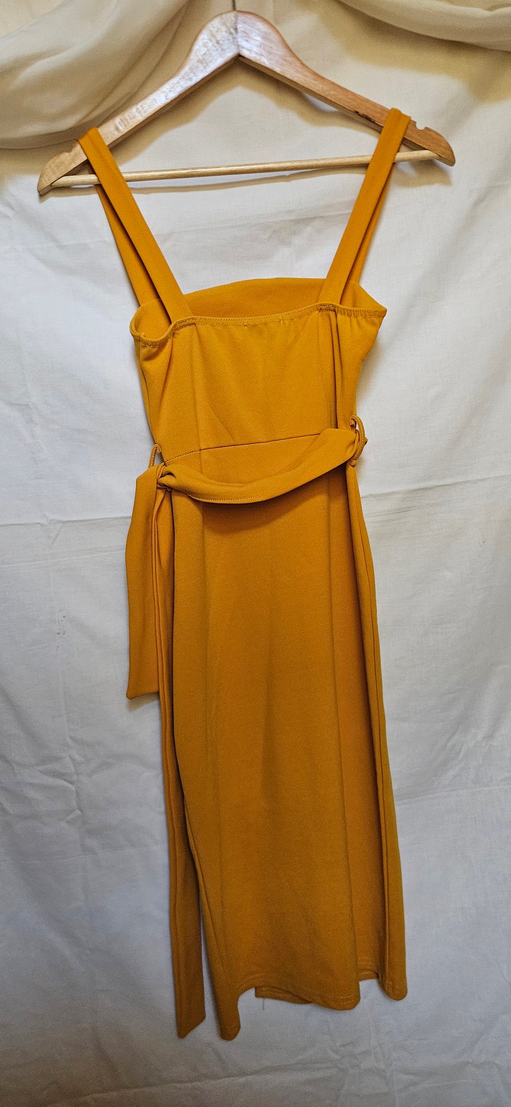 Mustard Button Dress