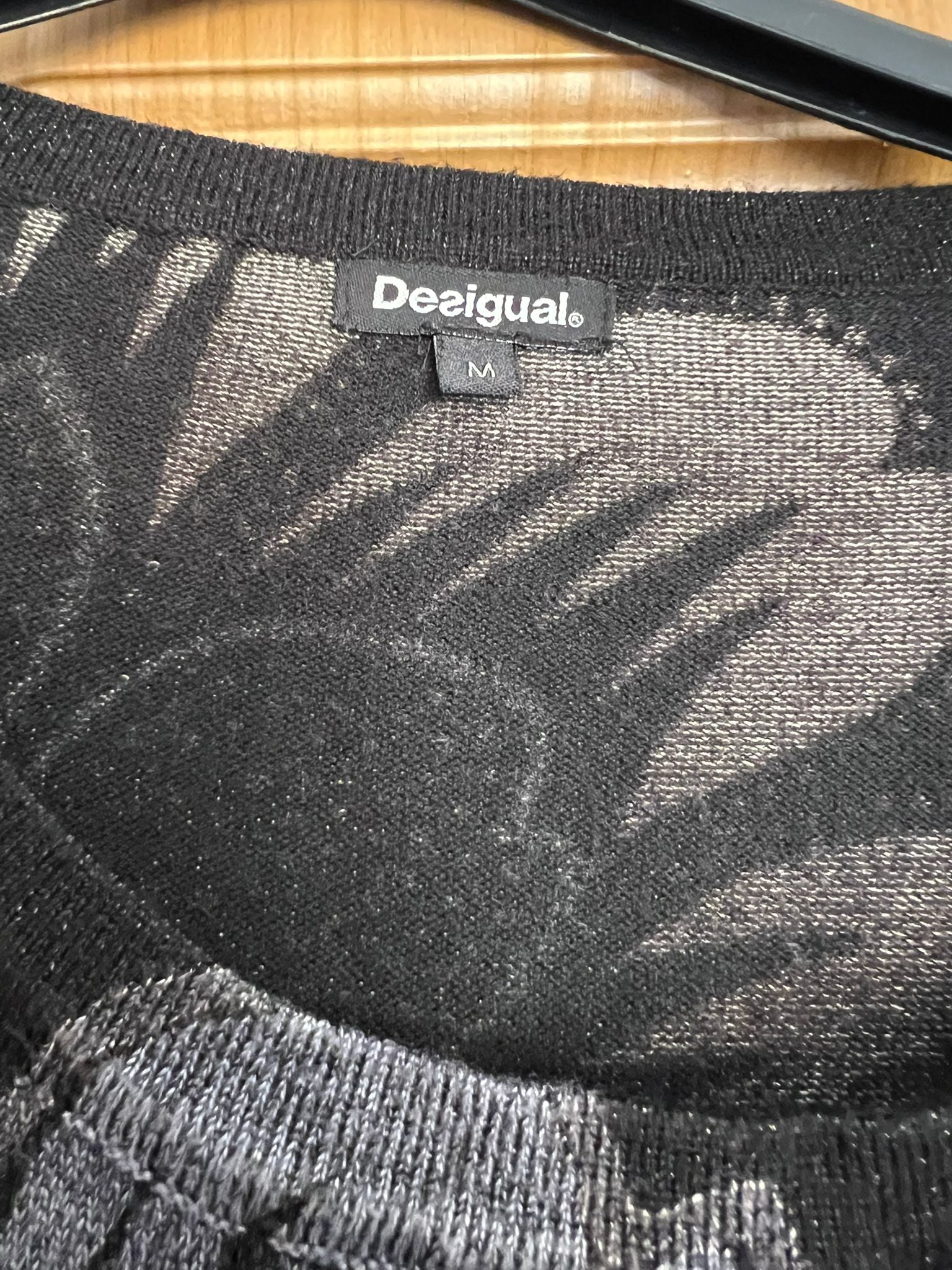 Desigual Black Floral Metallic Knit Mini Dress – Mireille's Closet