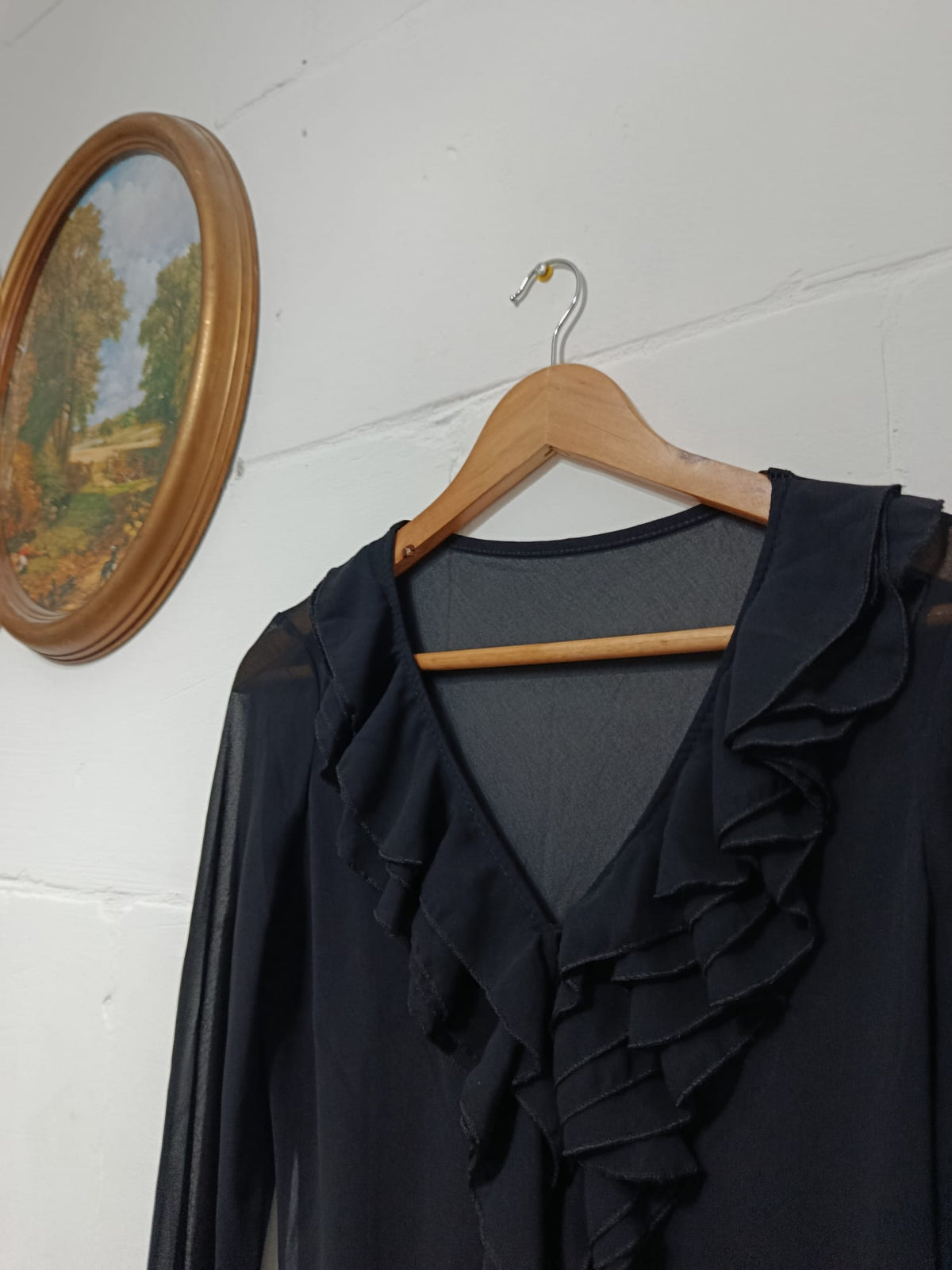 Black Ruffled Blouse