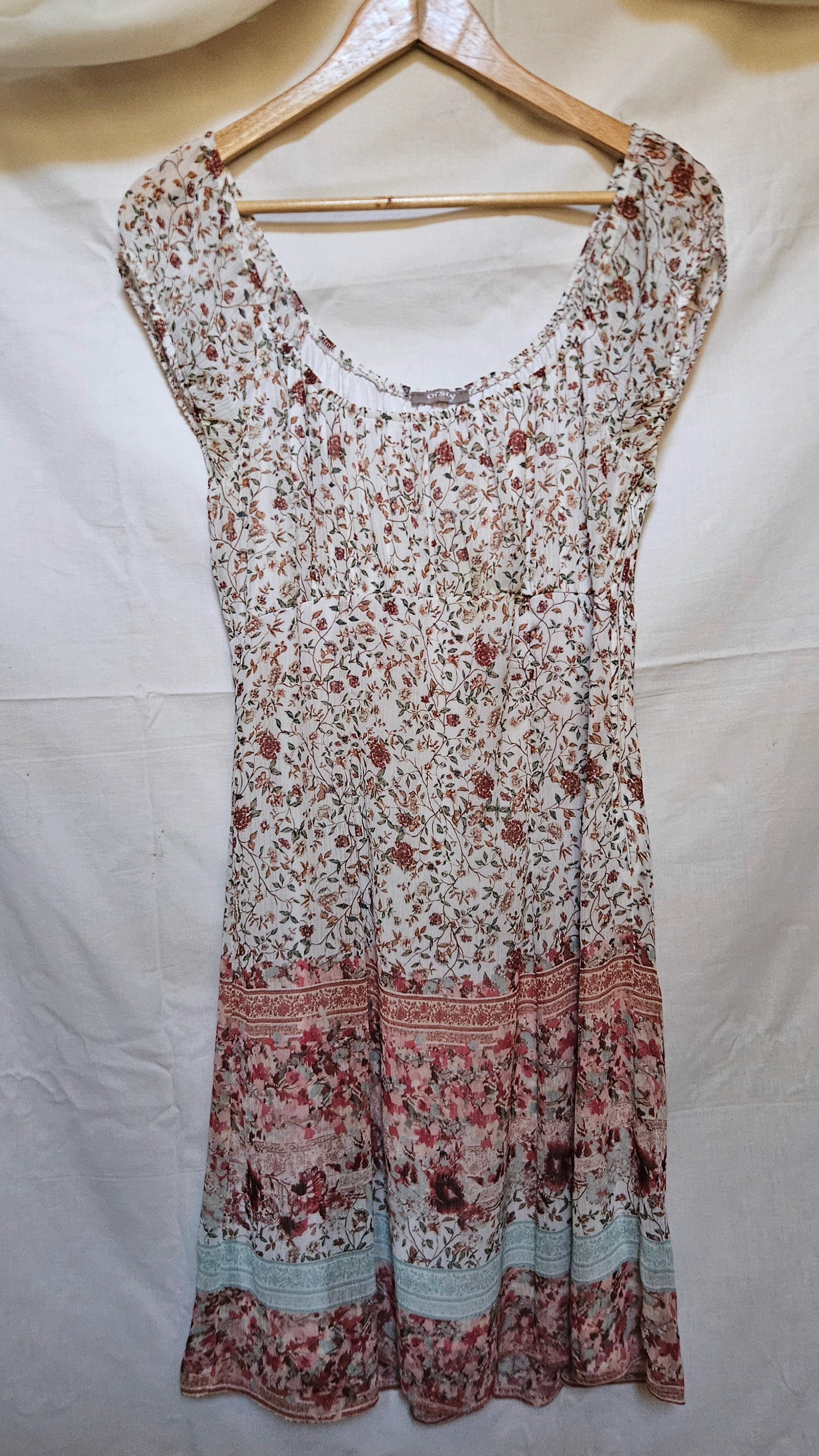 ORSAY Cream Floral Midi Dress — G's Closet