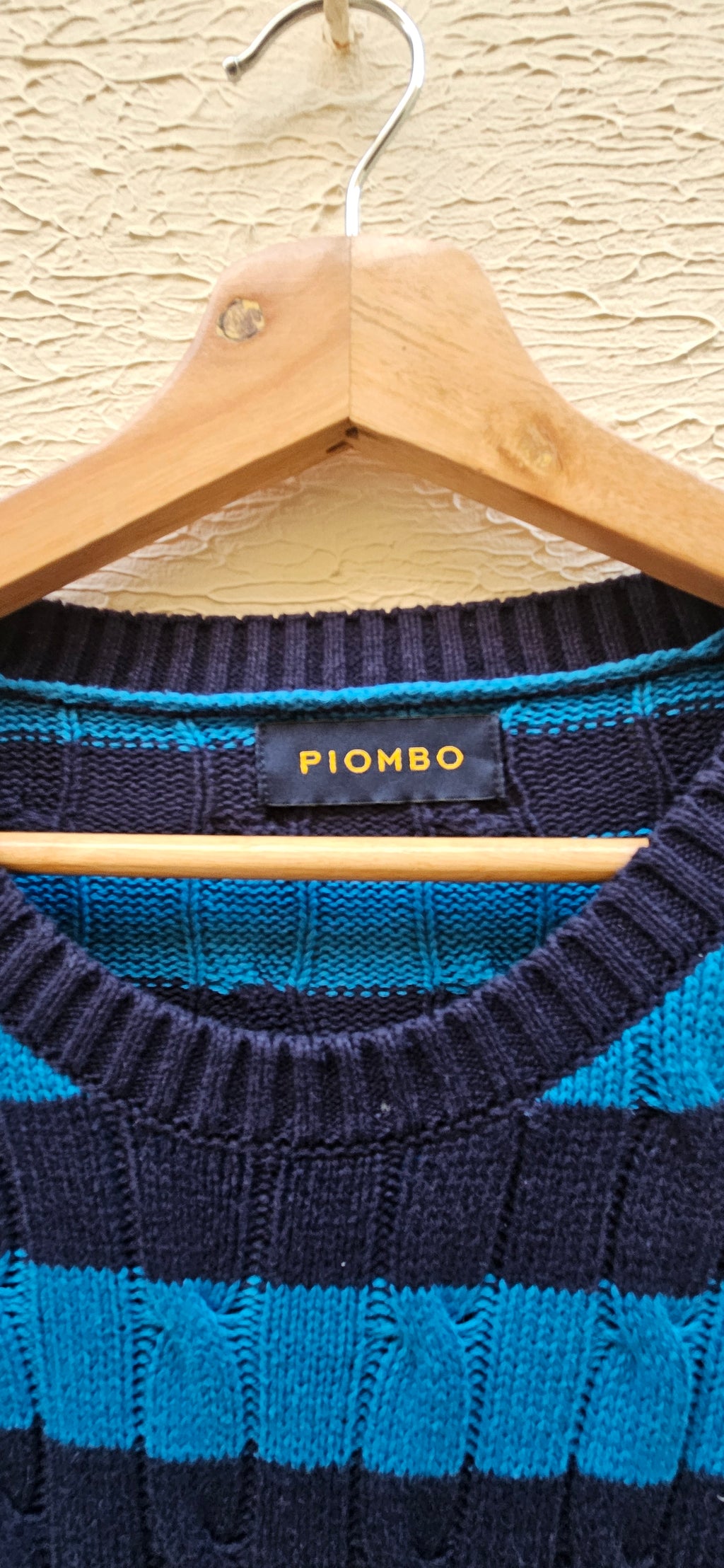Vintage Blue & Navy Striped Knit Sweater