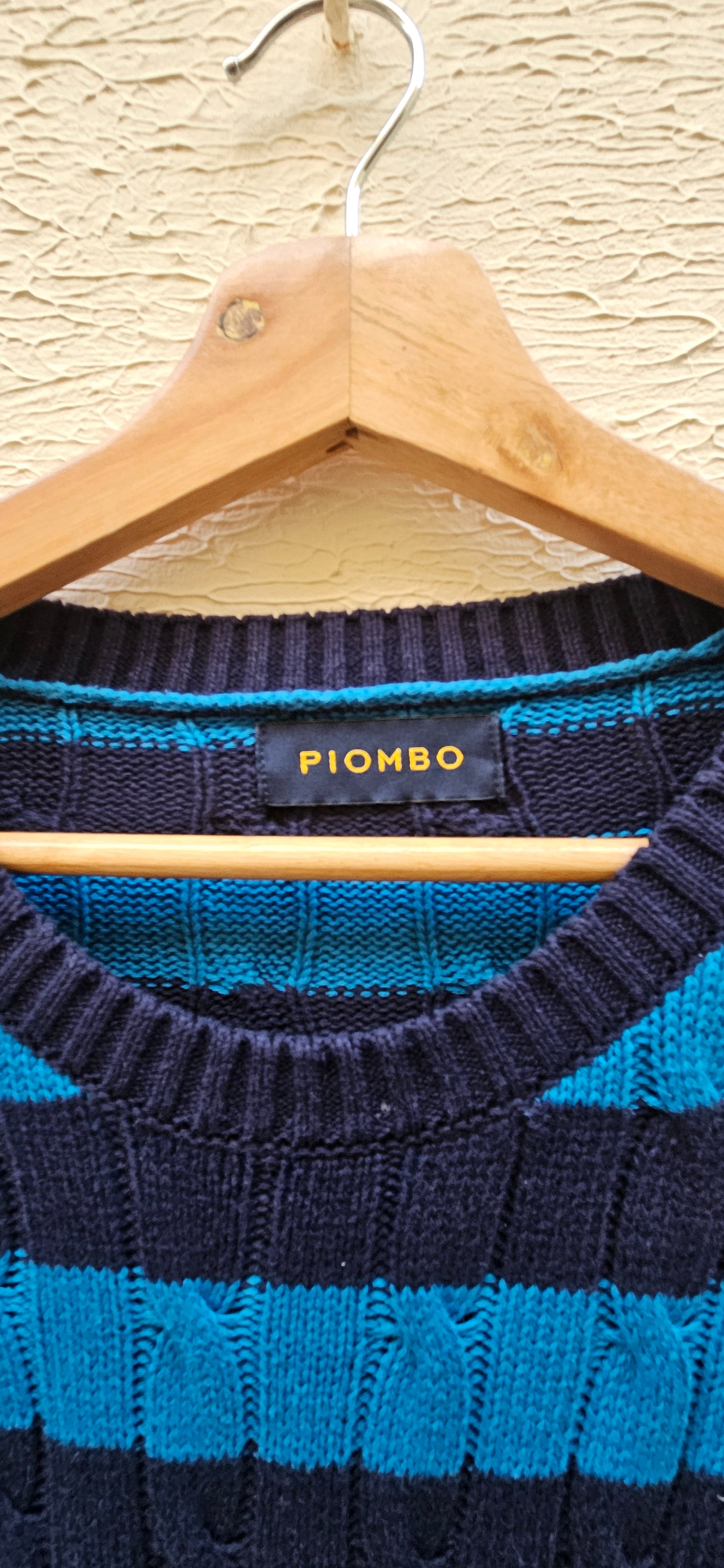 Vintage Blue & Navy Striped Knit Sweater