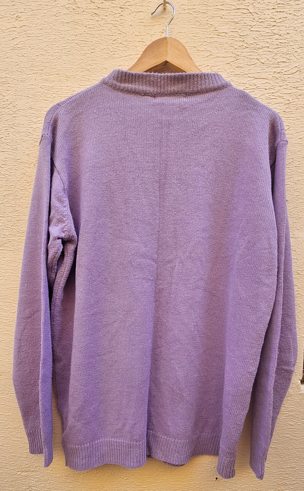 Lavender Purple Cardigan with Textured Cable Knit Detail