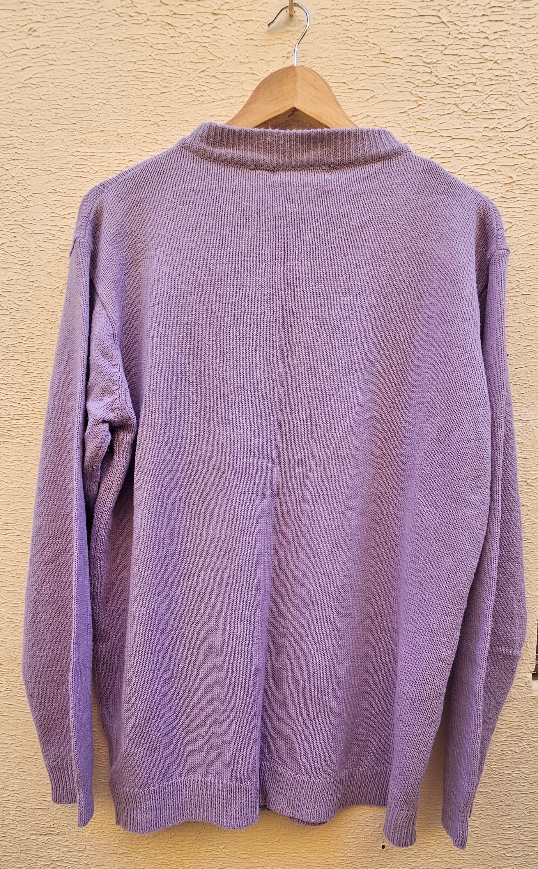 Lavender Purple Cardigan with Textured Cable Knit Detail