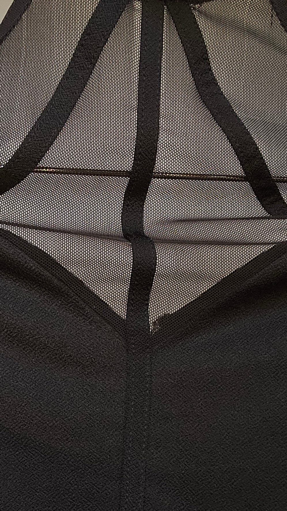 Black Mesh Halter Bodysuit