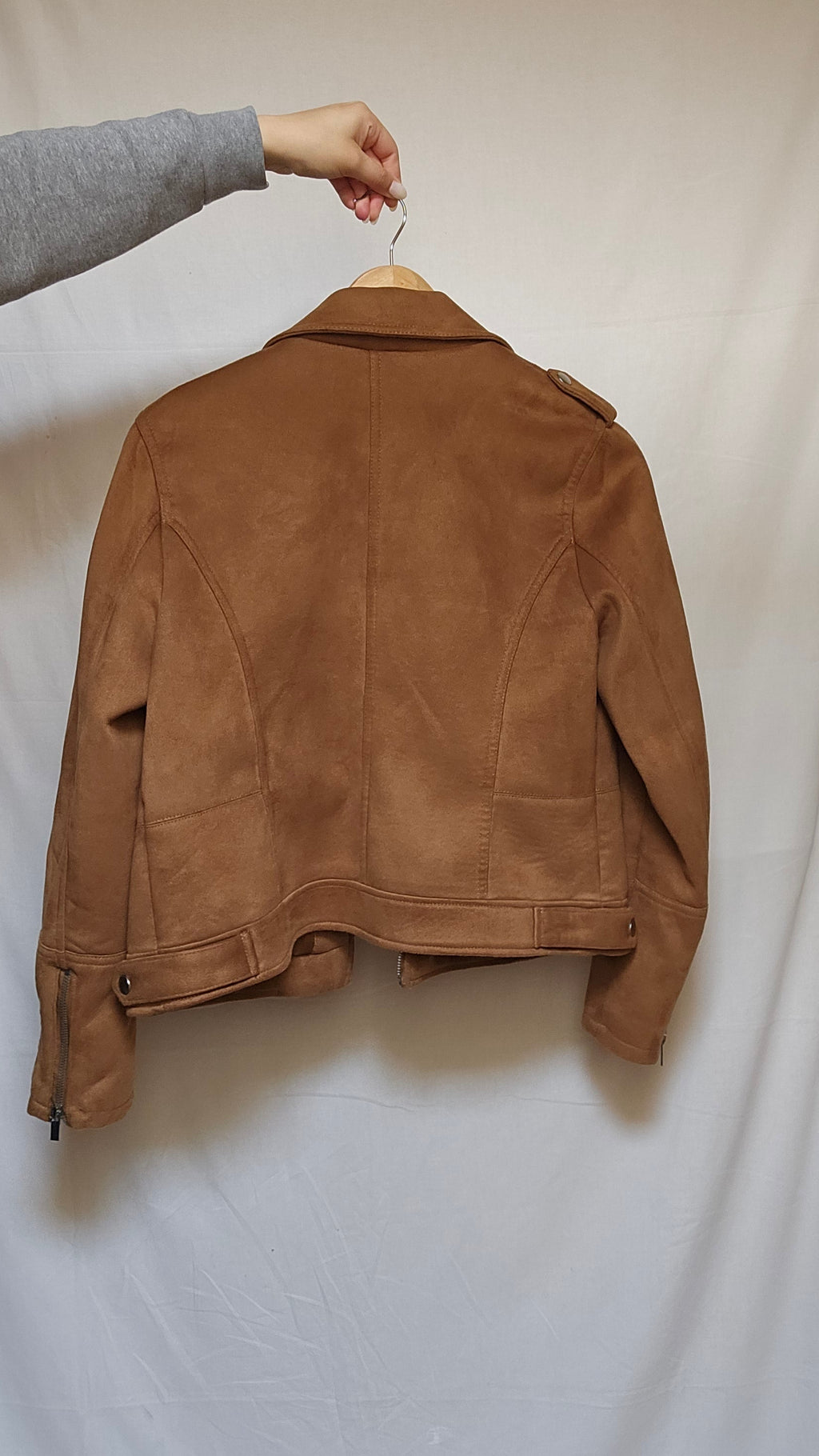 Dorothy Perkins Camel Suede Biker Jacket