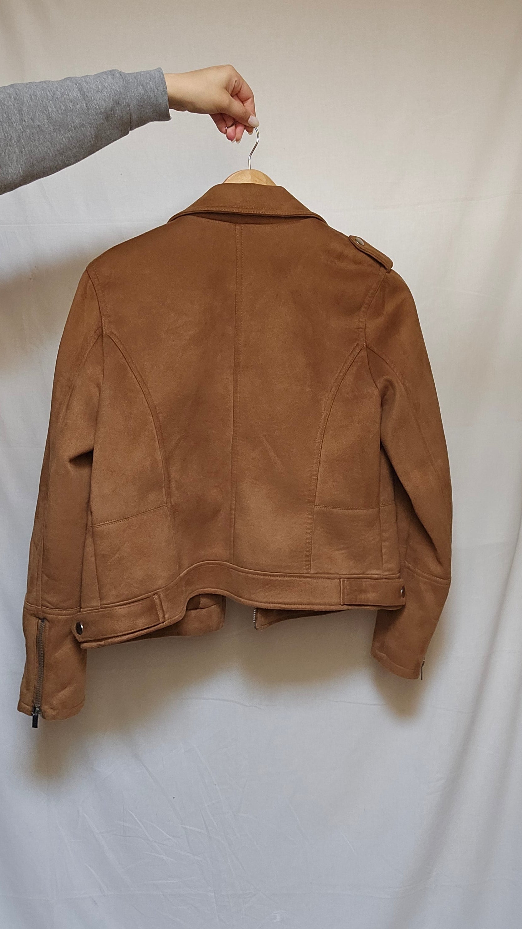 Dorothy Perkins Camel Suede Biker Jacket