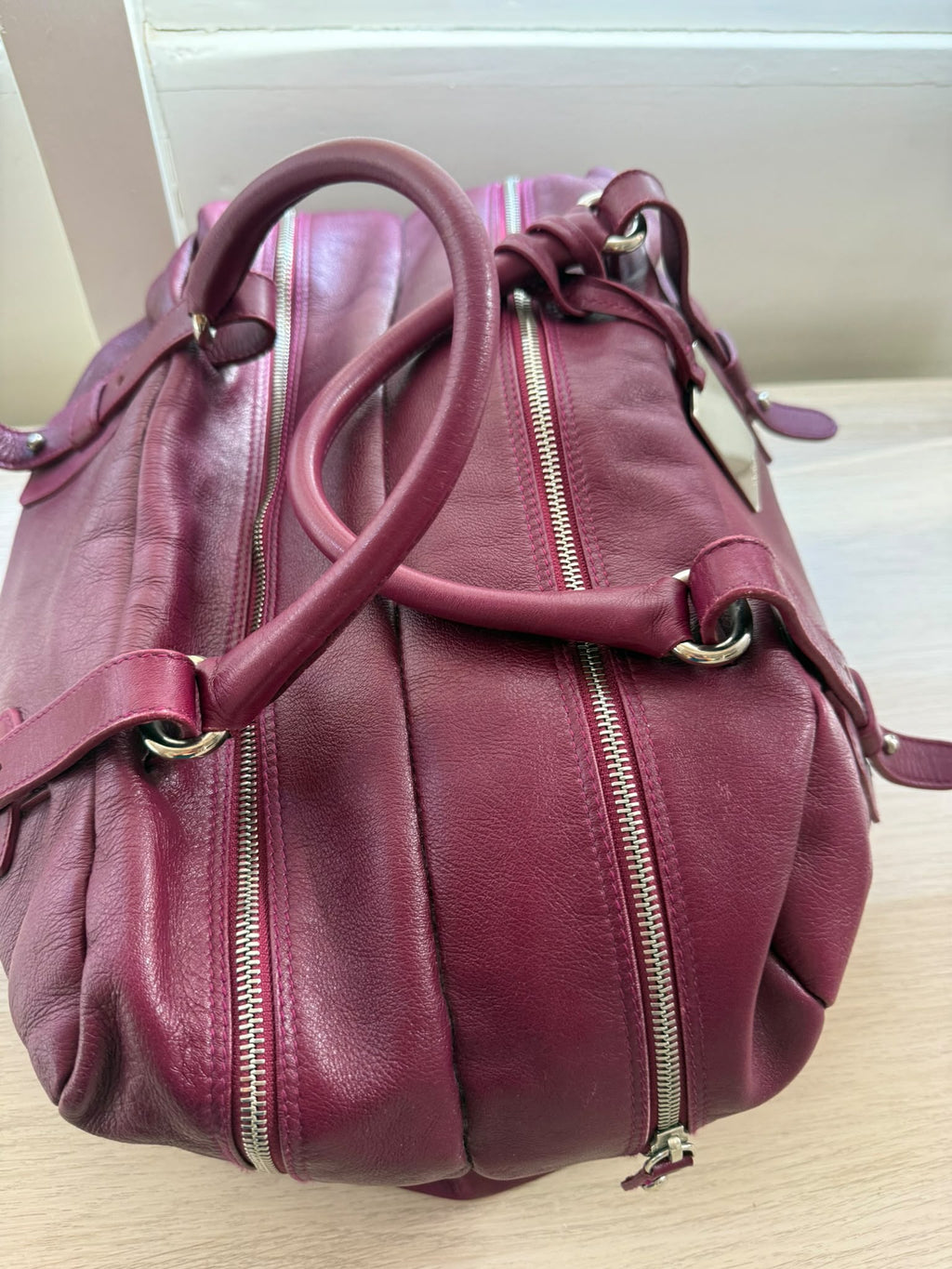 Furla Red Wine Tote Bag