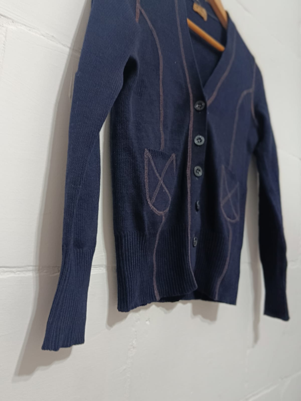 Vintage Navy-Blue Knitwear Cardigan
