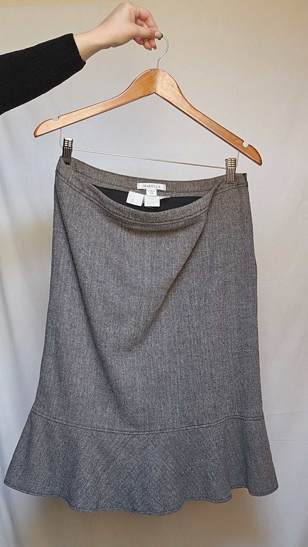 Marella Grey Wool Blend Midi Skirt
