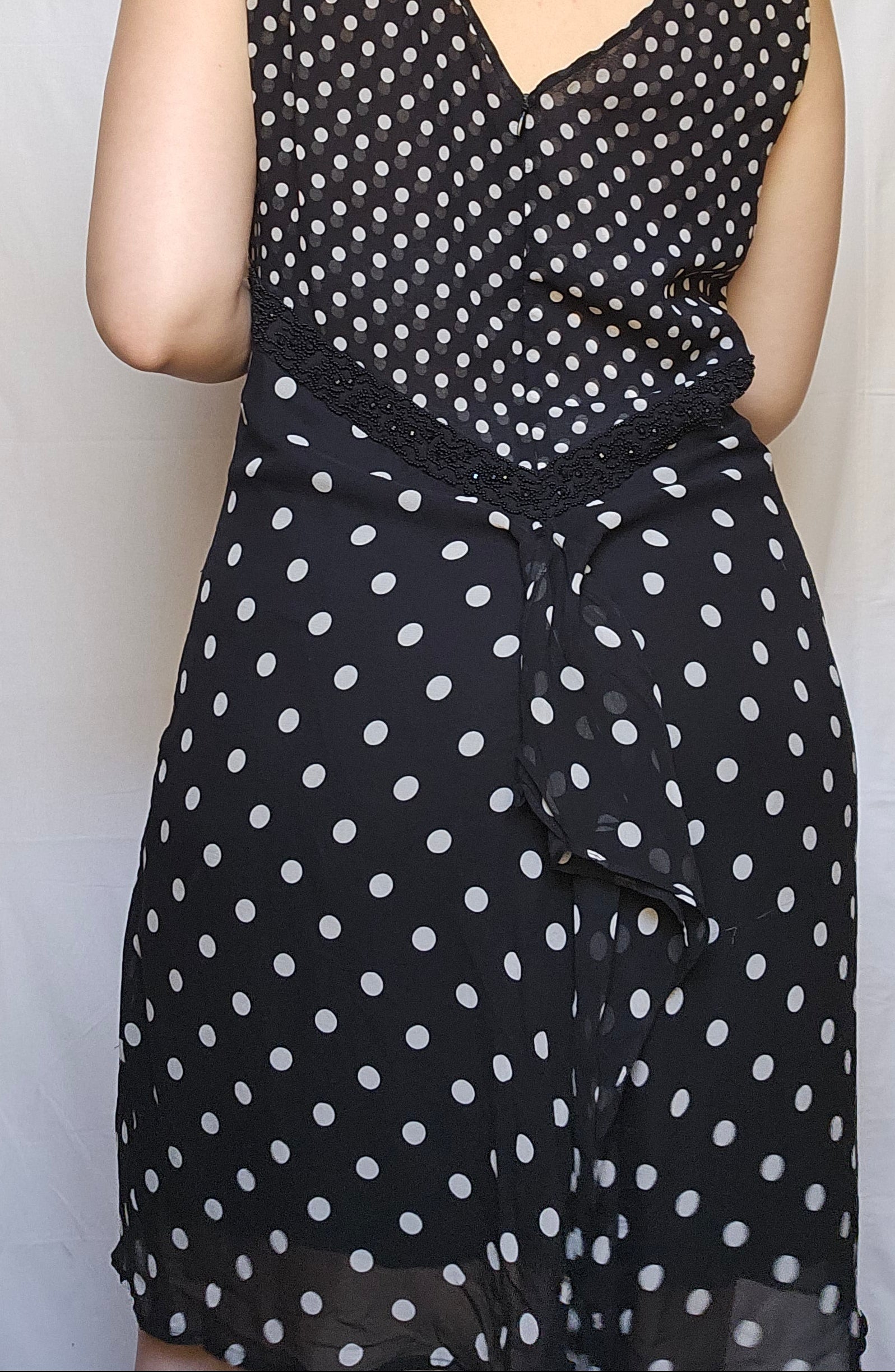 Black & White Polka Dot Chiffon Dress