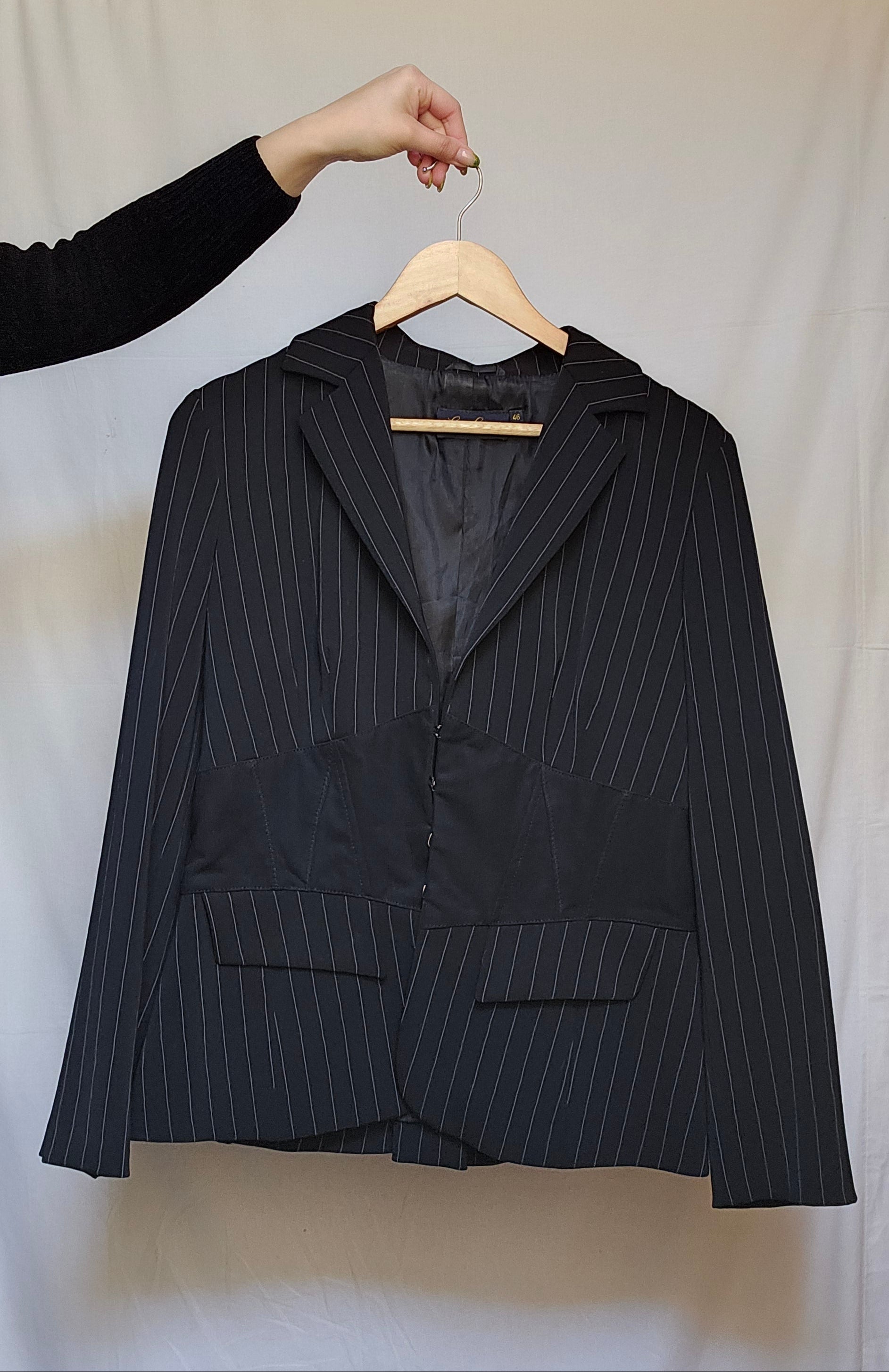 Luisa Spagnoli Pinstripe Blazer & Skirt Set
