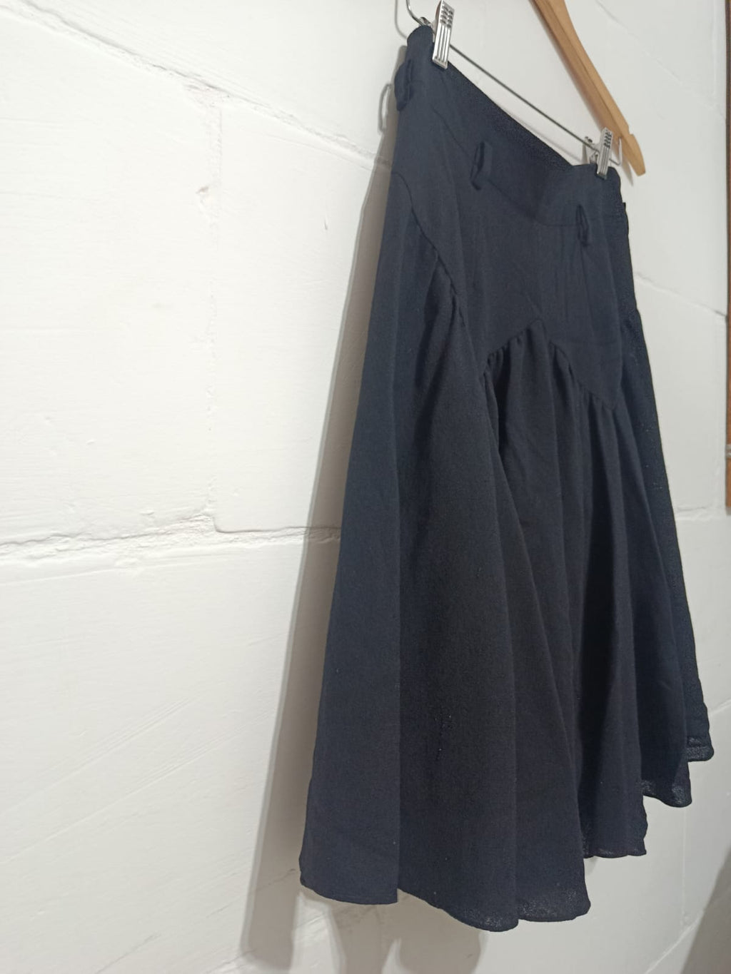 Kenzo Black Pleated Midi Skirt