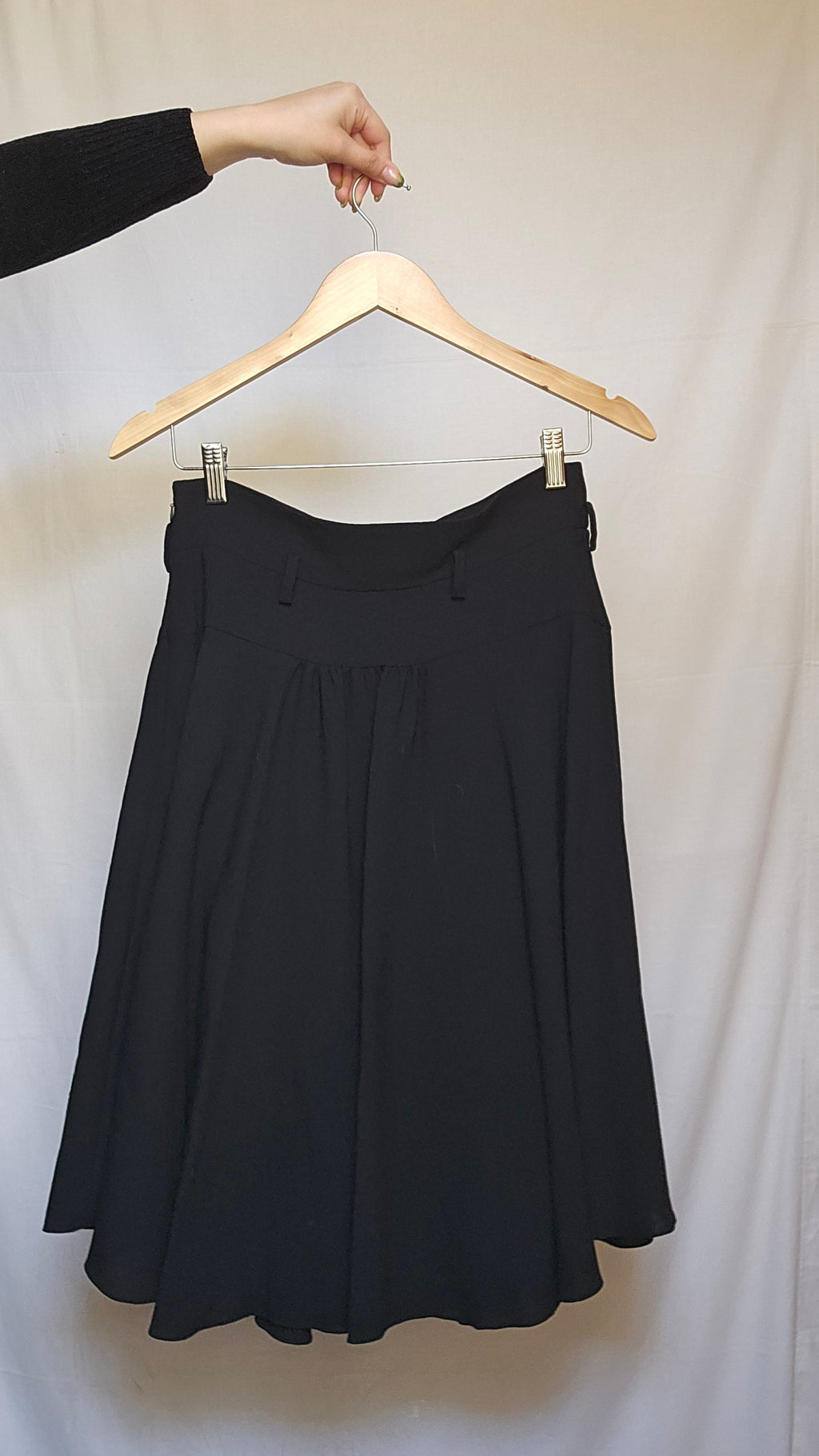 Kenzo Black Pleated Midi Skirt