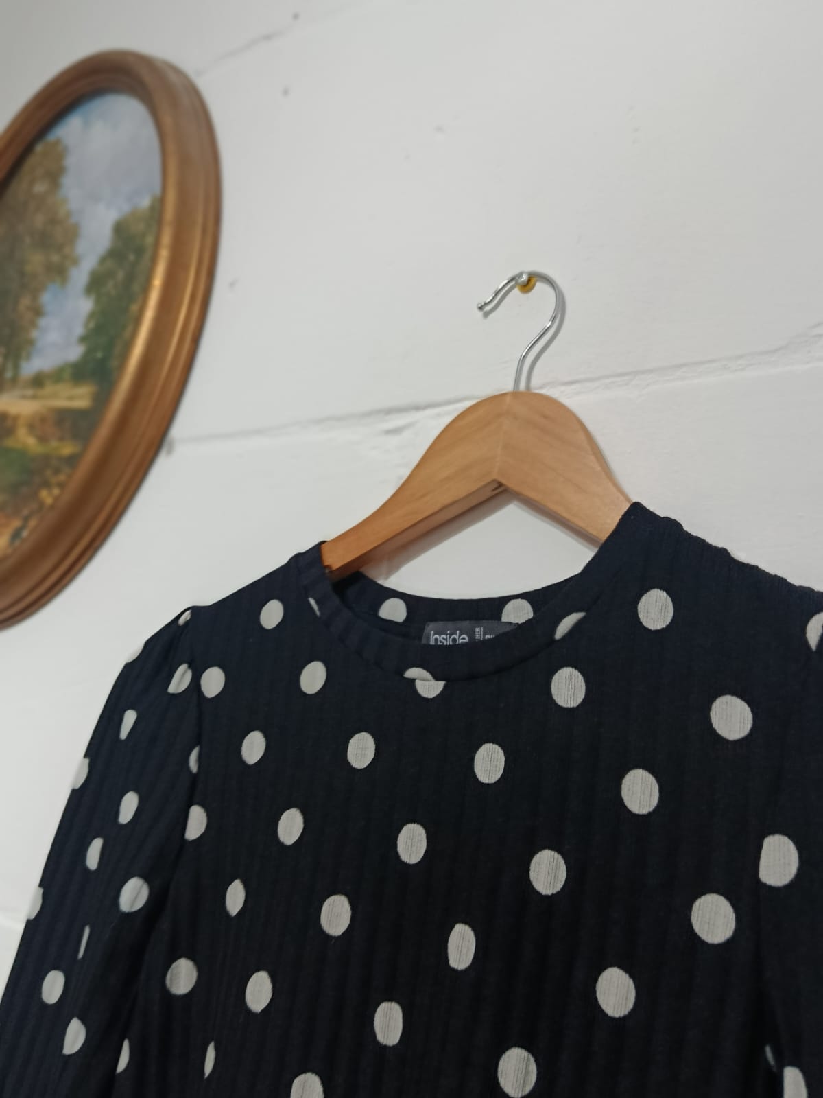 Black & White Polka Dot Tiered Dress – Inside