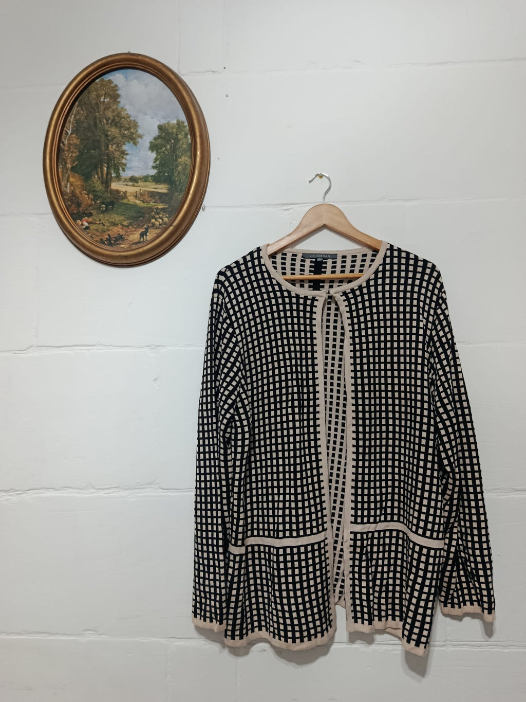 Black/White Checked Cardigan