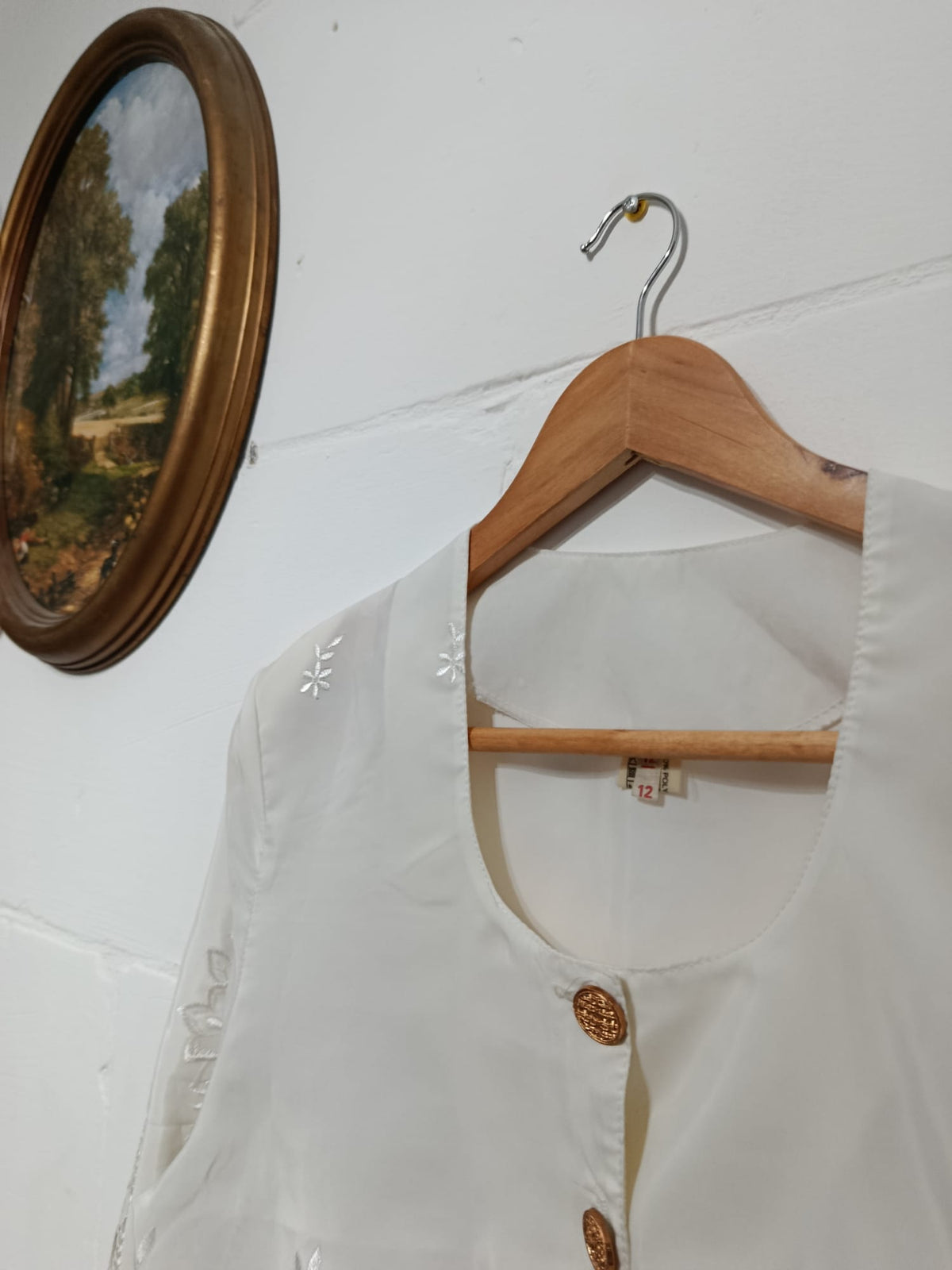 White Embroidered Lace Blouse